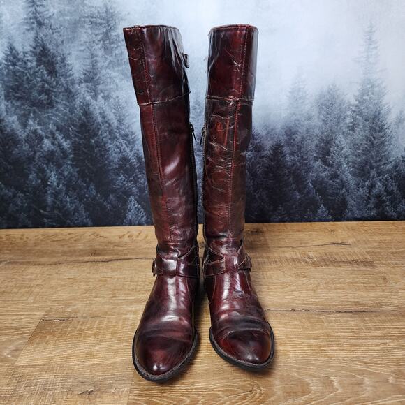 Born Crown Tall Leather Mahogany Riding Boots | Women's 6.5 - Picture 3 of 14